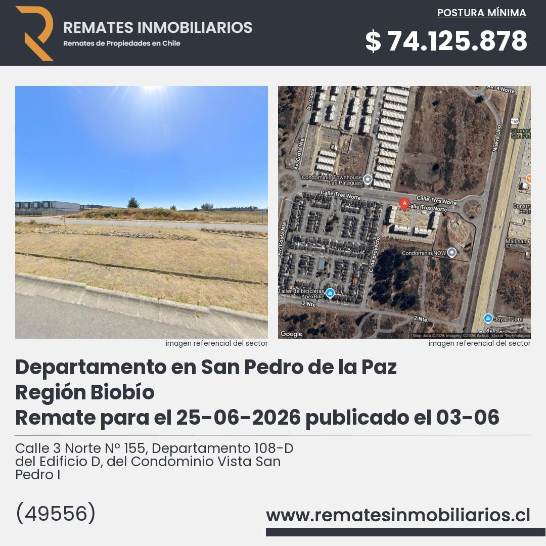 Imagen ficha Calle 3 Norte Nº 155, Departamento 108-D del Edificio D, del Condominio Vista San Pedro I