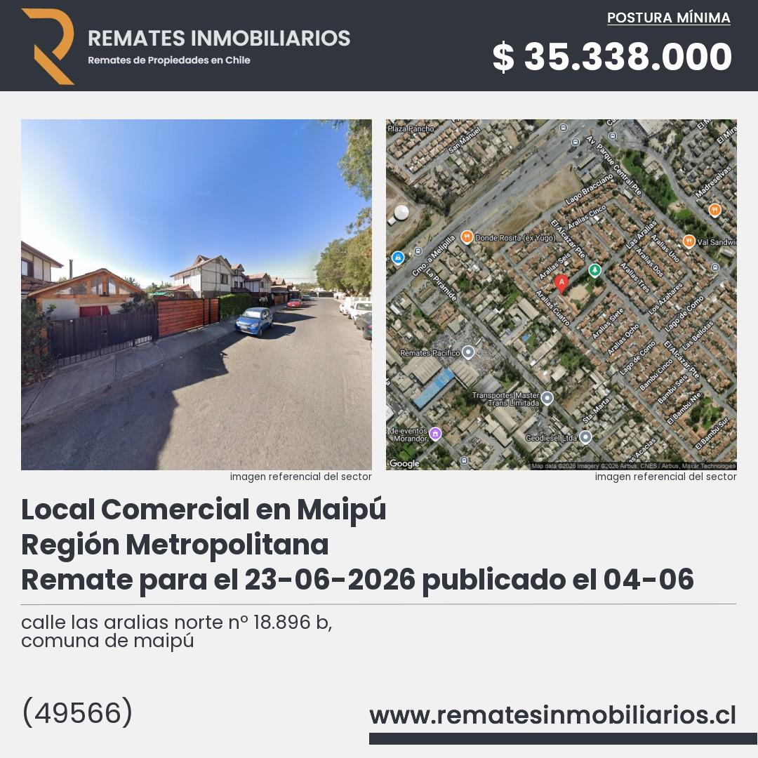 Imagen ficha calle las aralias norte nº 18.896 b, comuna de maipú