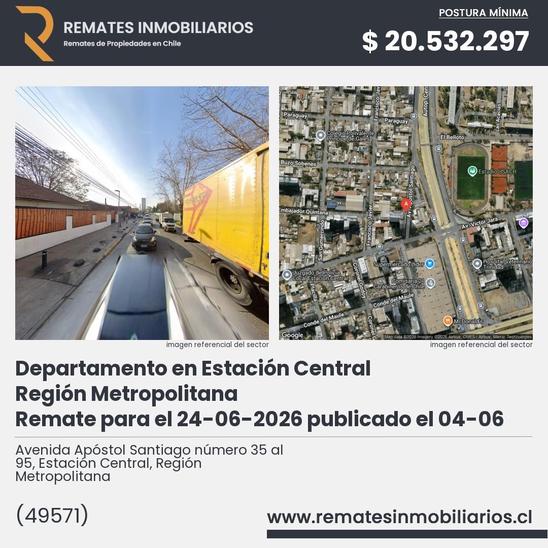 Imagen ficha Avenida Apóstol Santiago número 35 al 95, Estación Central, Región Metropolitana