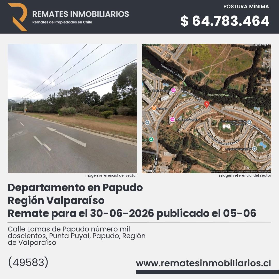 Imagen ficha Calle Lomas de Papudo número mil doscientos, Punta Puyai, Papudo, Región de Valparaíso