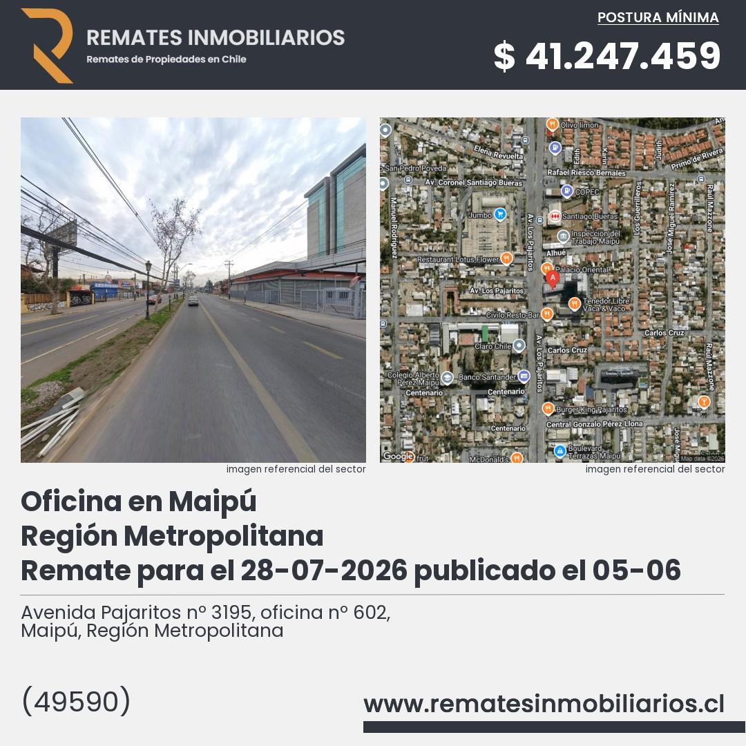 Imagen ficha Avenida Pajaritos nº 3195, oficina nº 602, Maipú, Región Metropolitana