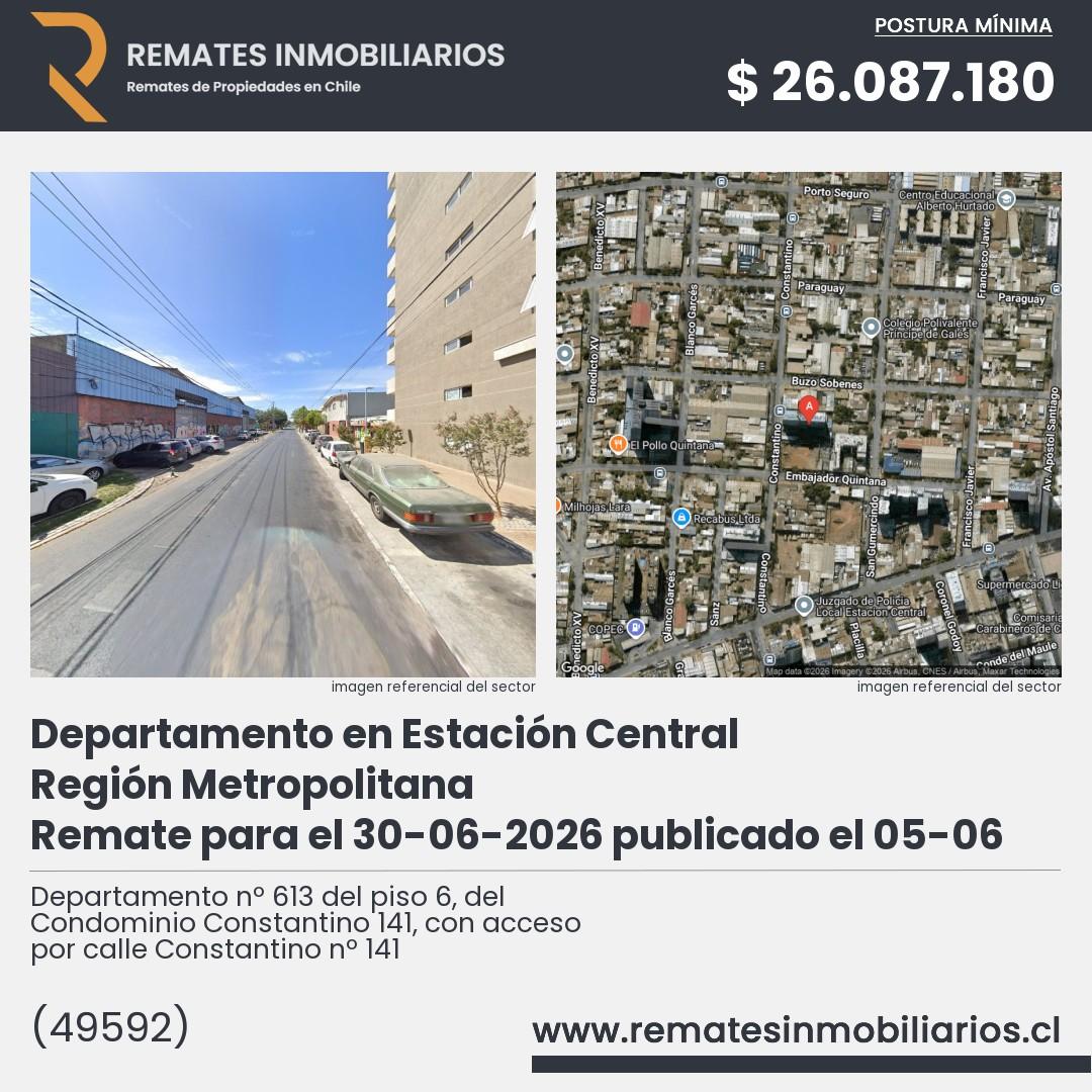 Imagen ficha Departamento nº 613 del piso 6, del Condominio Constantino 141, con acceso por calle Constantino nº 141