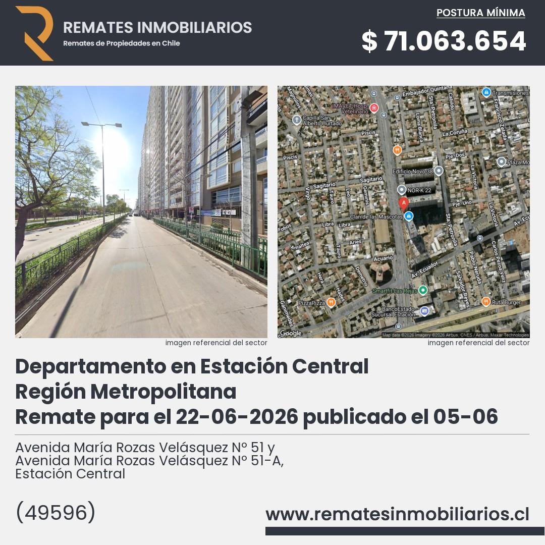 Imagen ficha Avenida María Rozas Velásquez Nº 51 y Avenida María Rozas Velásquez Nº 51-A, Estación Central