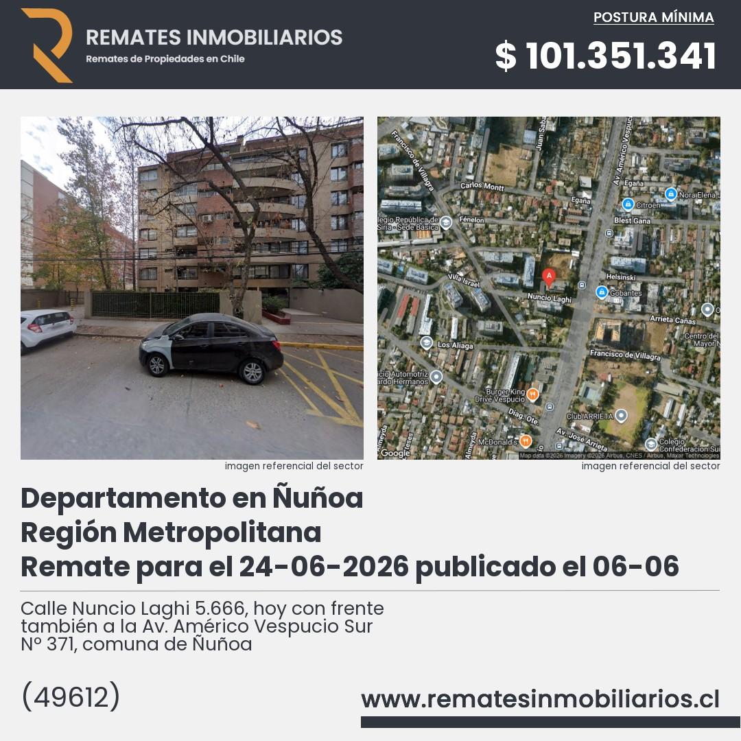 Imagen ficha Calle Nuncio Laghi 5.666, hoy con frente también a la Av. Américo Vespucio Sur Nº 371, comuna de Ñuñoa