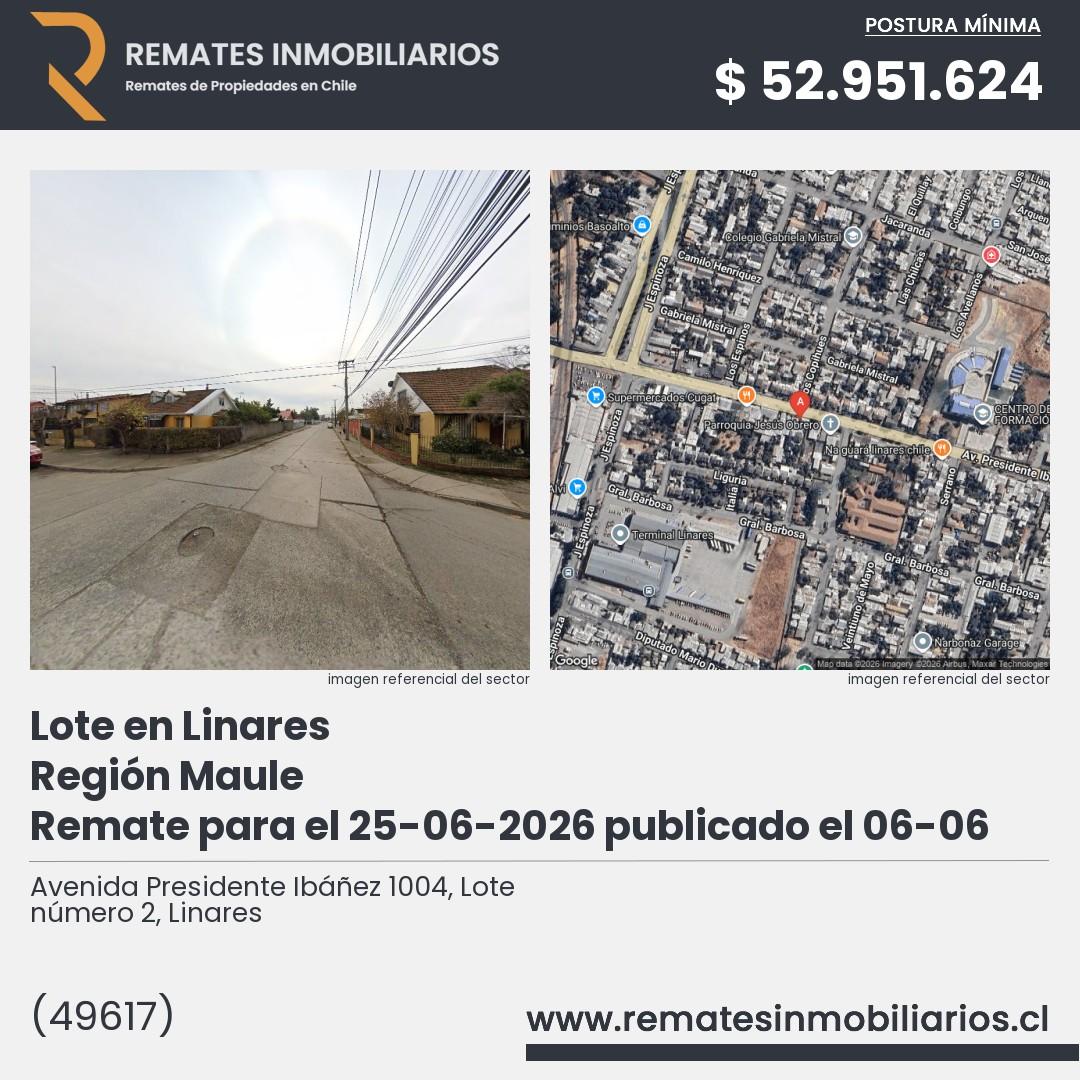 Imagen ficha Avenida Presidente Ibáñez 1004, Lote número 2, Linares