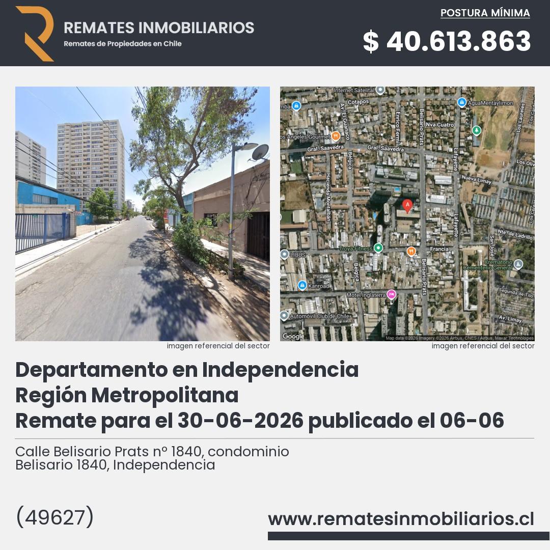 Imagen ficha Calle Belisario Prats nº 1840, condominio Belisario 1840, Independencia