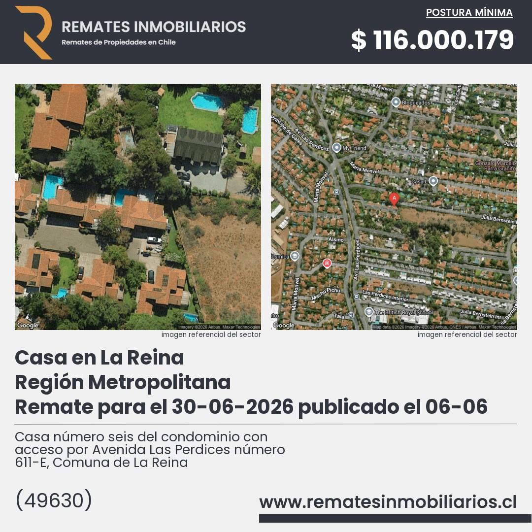 Imagen ficha Casa número seis del condominio con acceso por Avenida Las Perdices número 611-E, Comuna de La Reina
