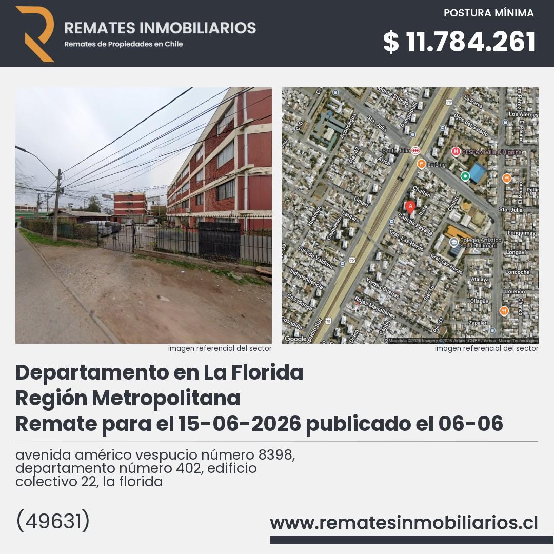 Imagen ficha avenida américo vespucio número 8398, departamento número 402, edificio colectivo 22, la florida