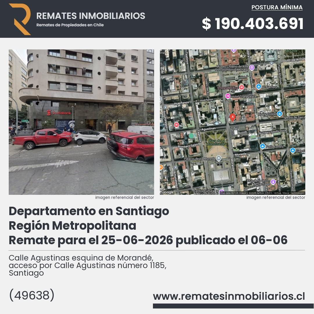 Imagen ficha Calle Agustinas esquina de Morandé, acceso por Calle Agustinas número 1185, Santiago