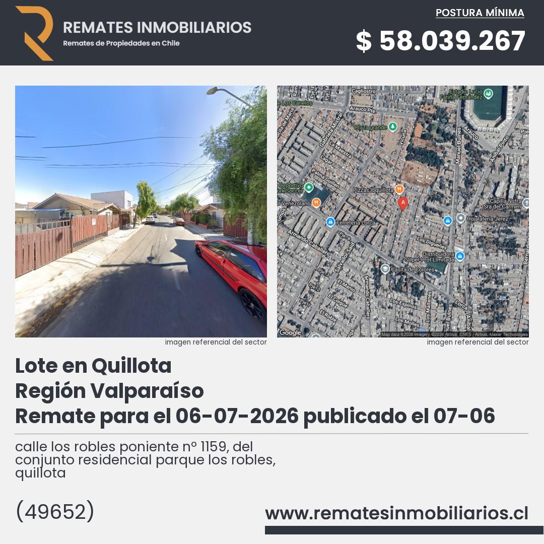 Imagen ficha calle los robles poniente nº 1159, del conjunto residencial parque los robles, quillota