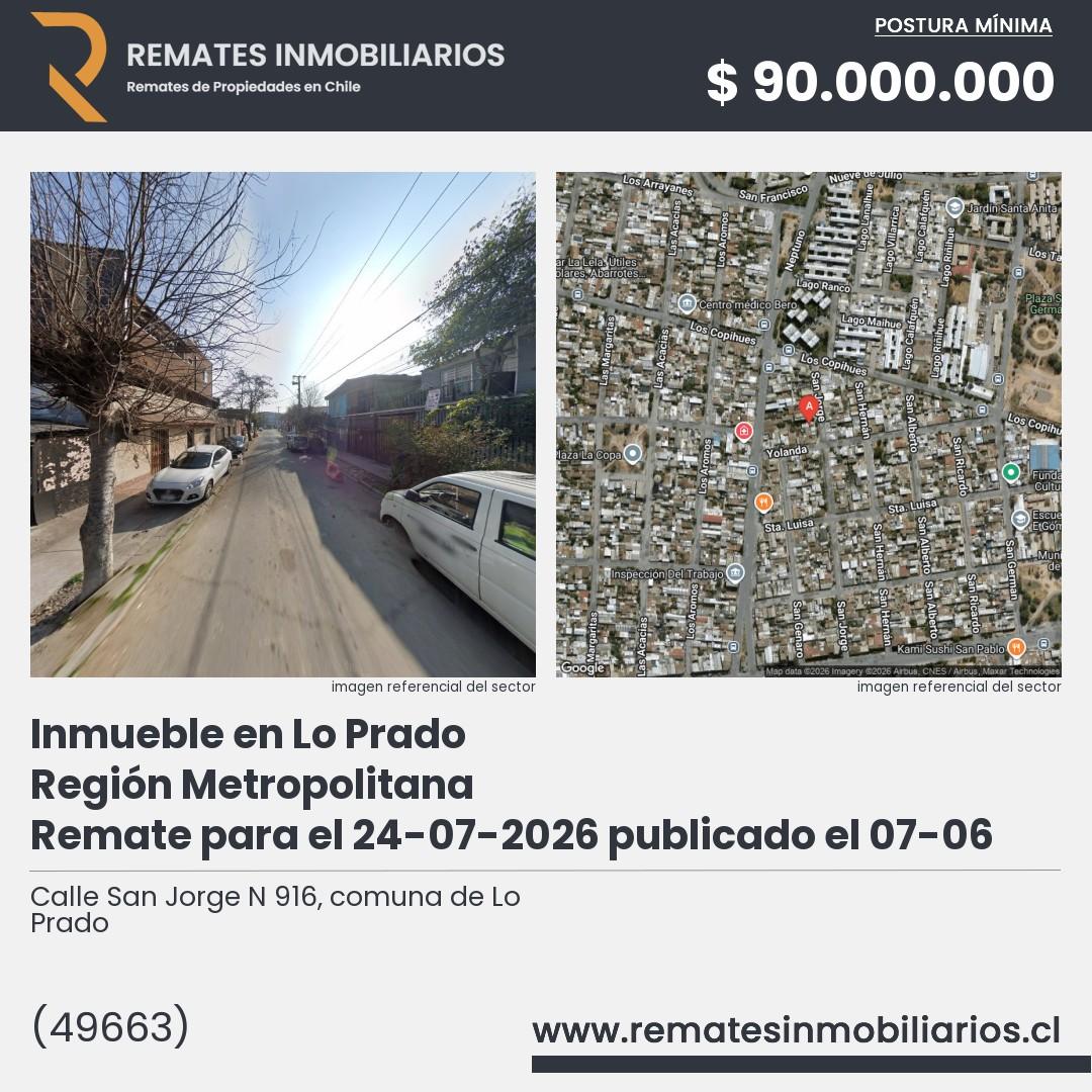 Imagen ficha Calle San Jorge N 916, comuna de Lo Prado