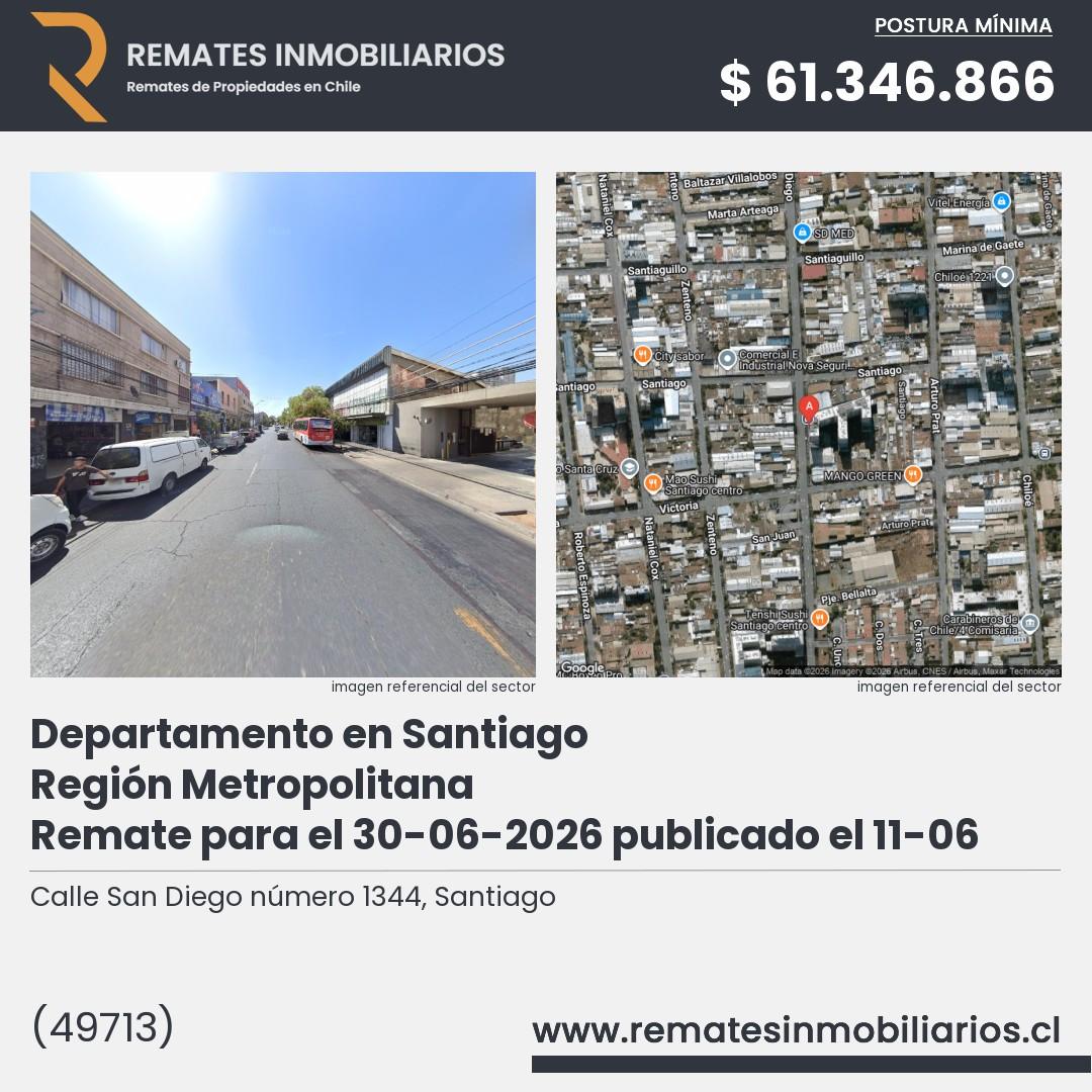 Imagen ficha Calle San Diego número 1344, Santiago