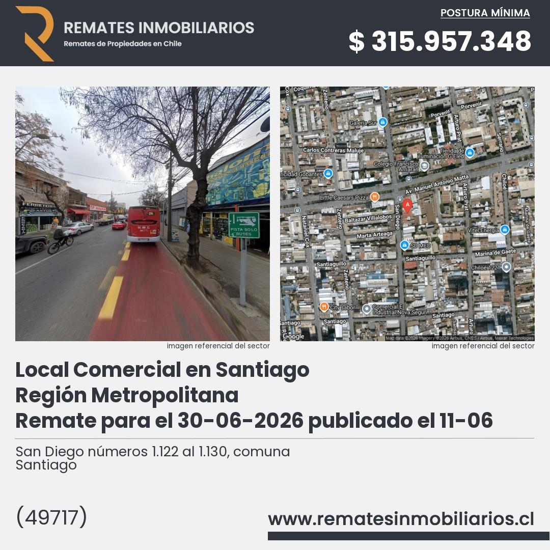 Imagen ficha San Diego números 1.122 al 1.130, comuna Santiago