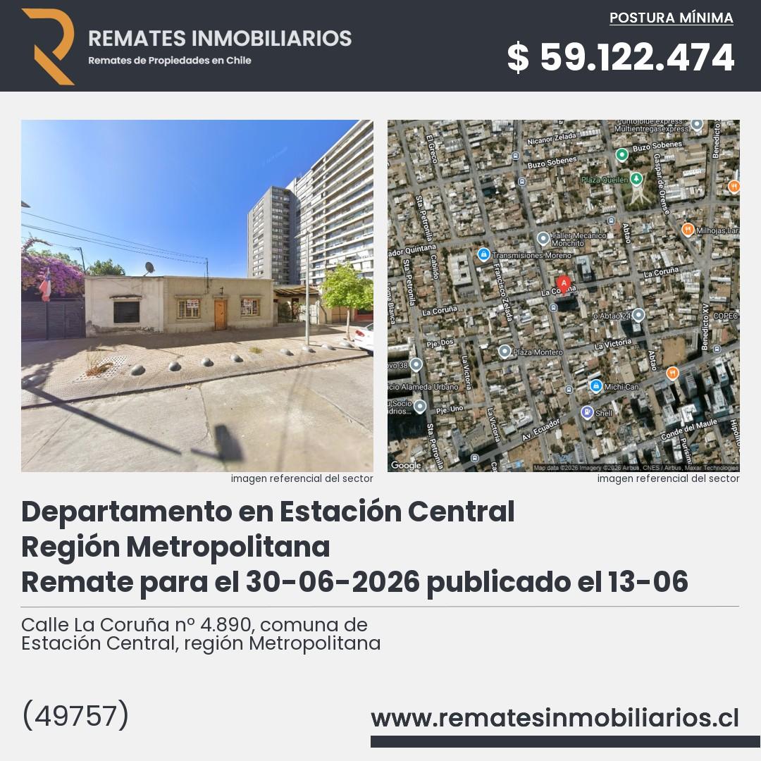 Imagen ficha Calle La Coruña nº 4.890, comuna de Estación Central, región Metropolitana
