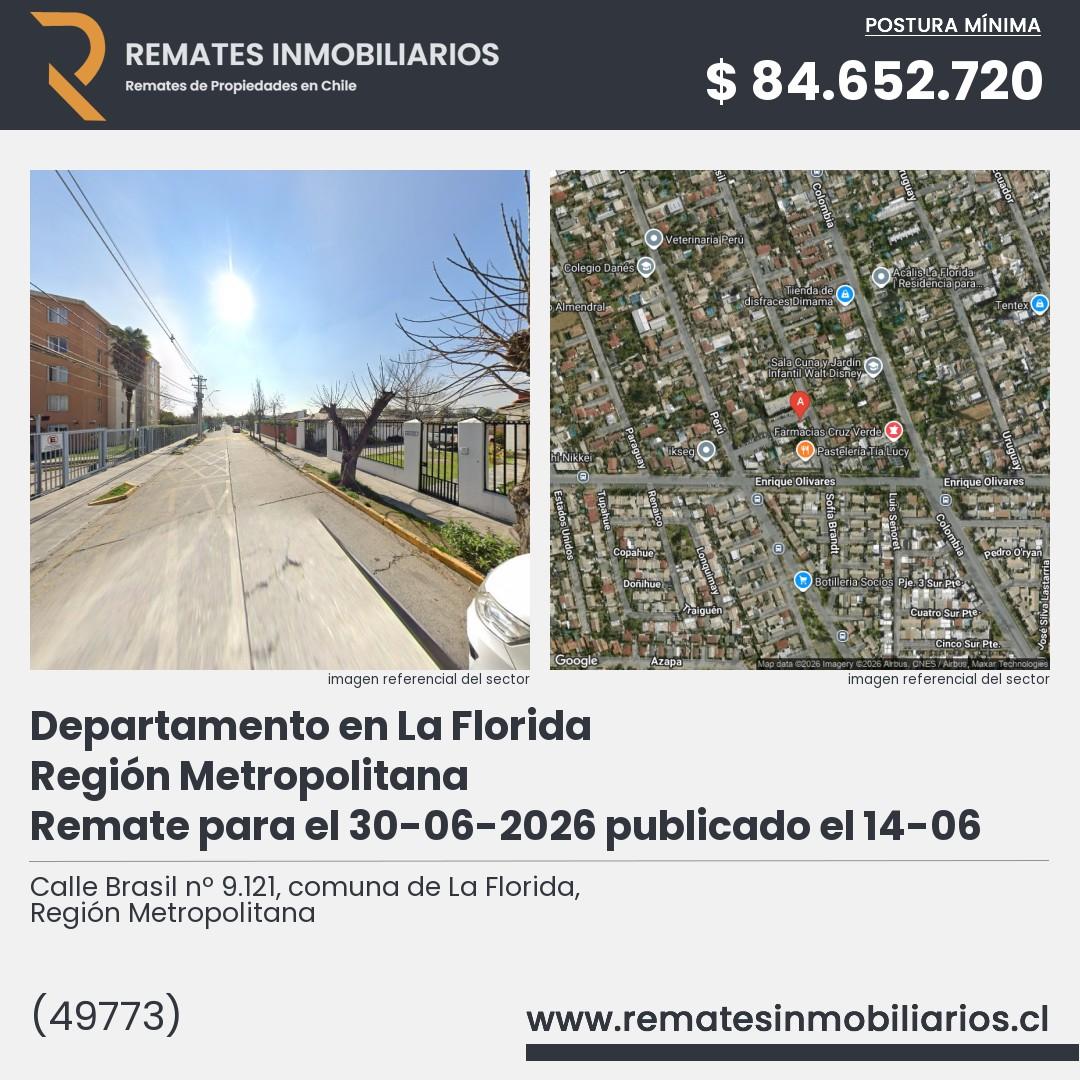 Imagen ficha Calle Brasil nº 9.121, comuna de La Florida, Región Metropolitana