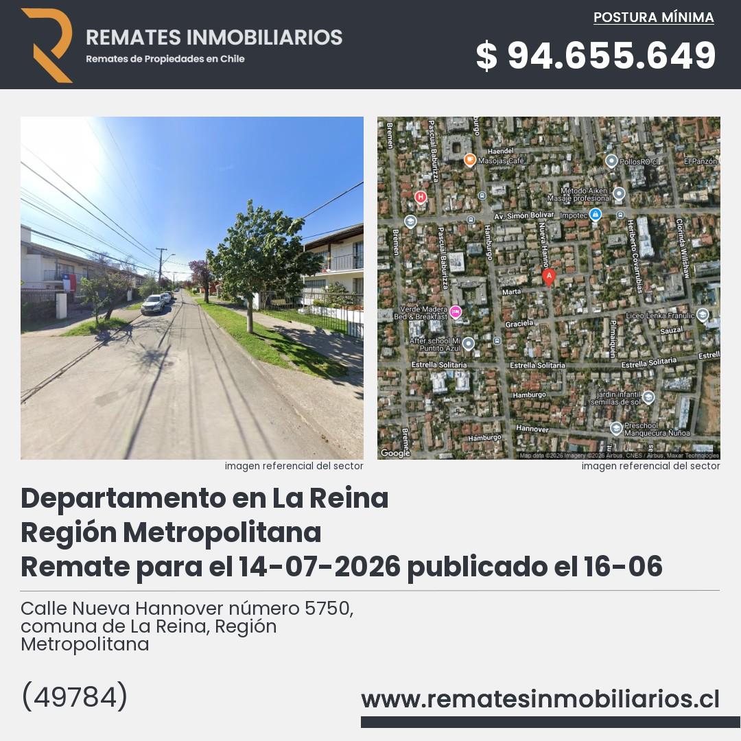 Imagen ficha Calle Nueva Hannover número 5750, comuna de La Reina, Región Metropolitana