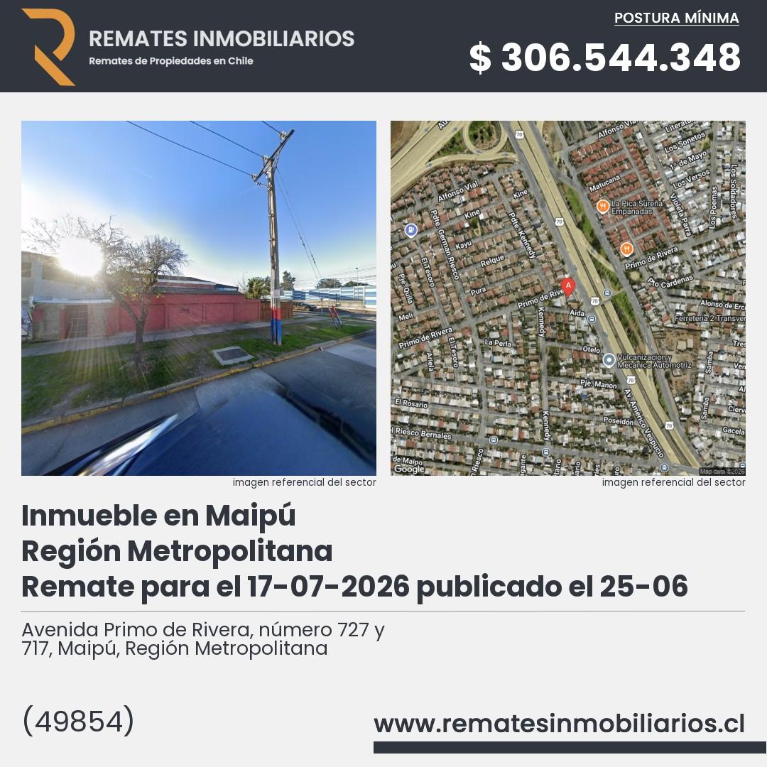 Imagen ficha Avenida Primo de Rivera, número 727 y 717, Maipú, Región Metropolitana