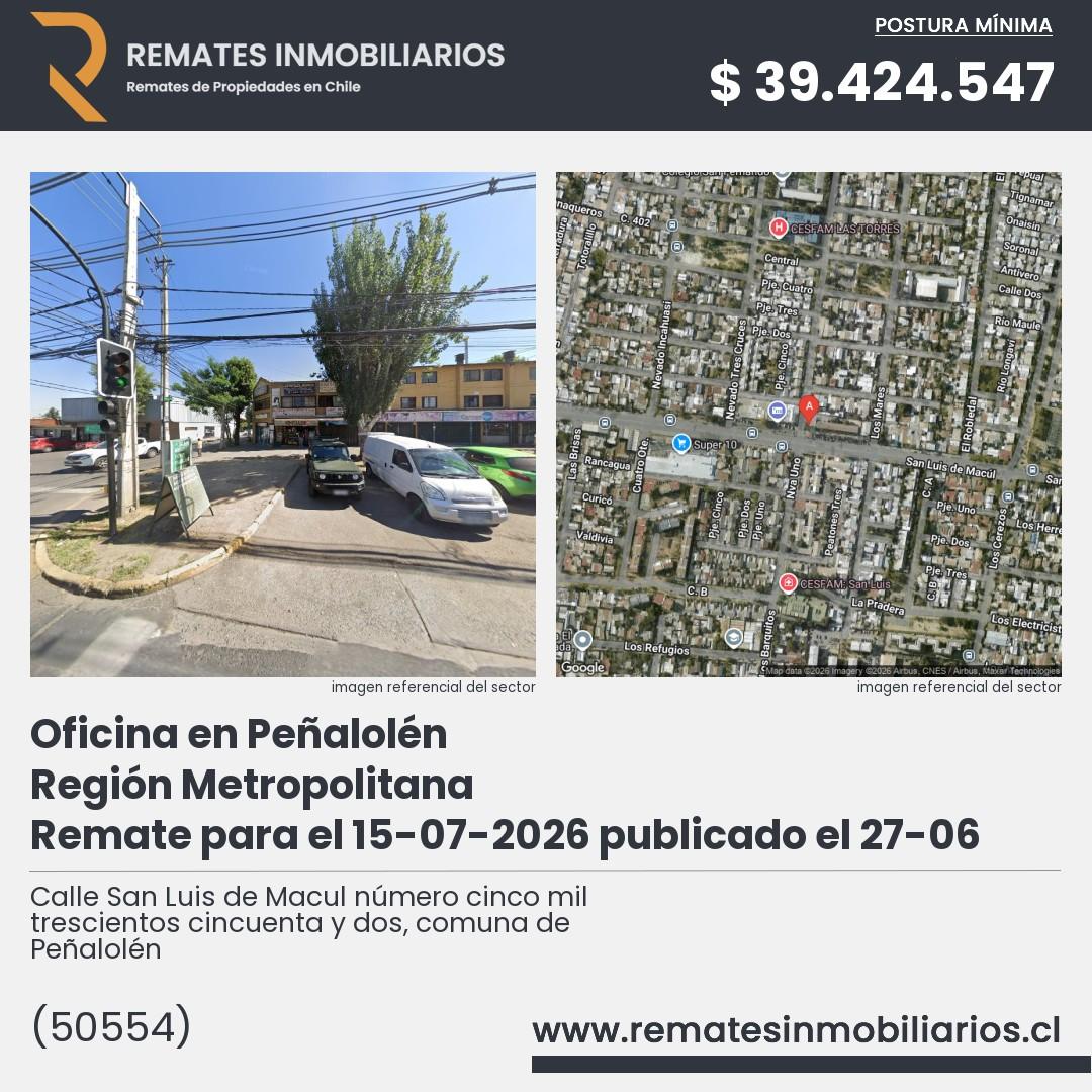 Imagen ficha Calle San Luis de Macul número cinco mil trescientos cincuenta y dos, comuna de Peñalolén