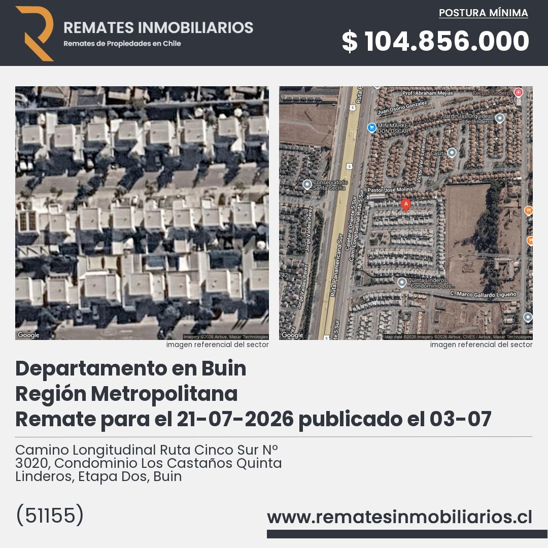 Imagen ficha Camino Longitudinal Ruta Cinco Sur Nº 3020, Condominio Los Castaños Quinta Linderos, Etapa Dos, Buin