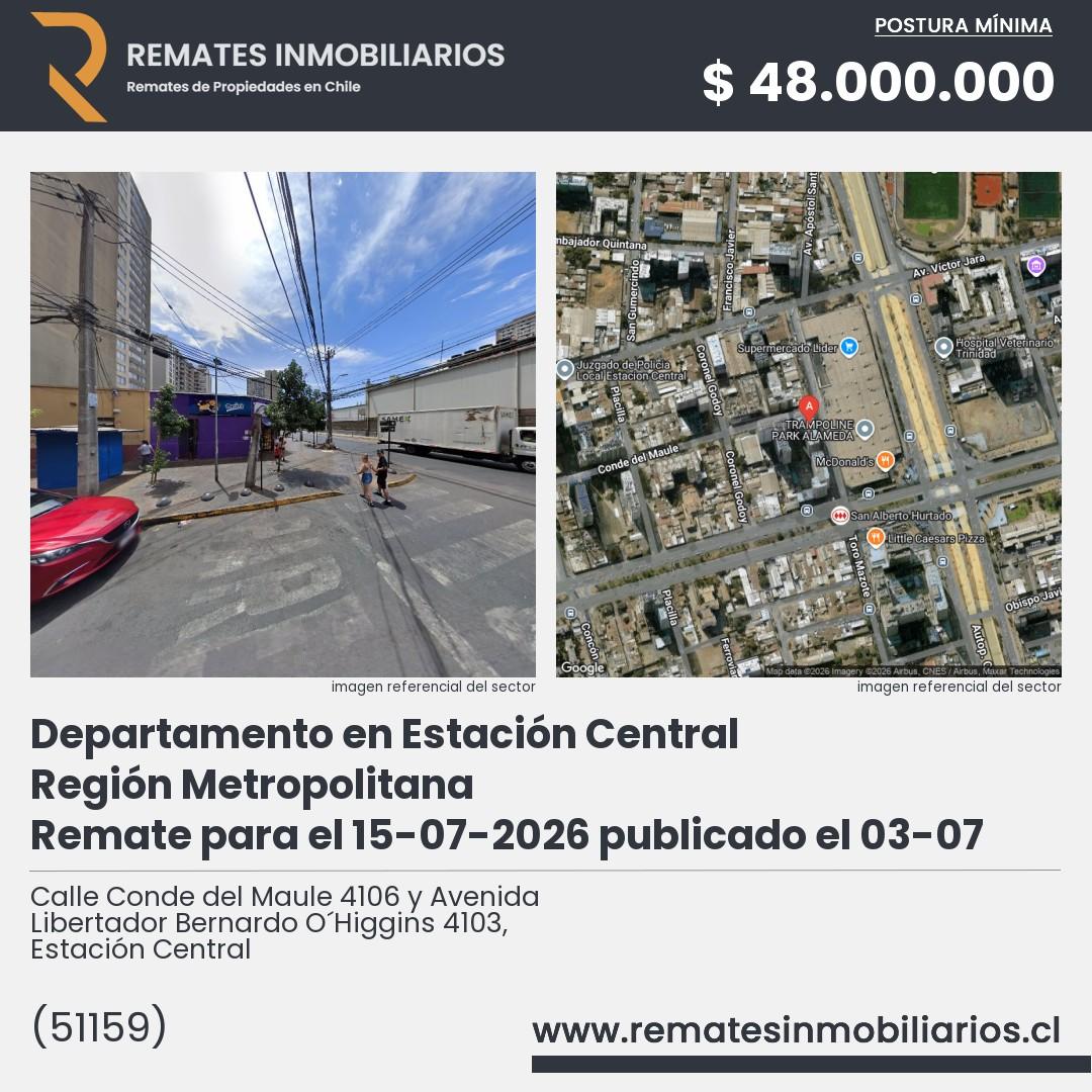 Imagen ficha Calle Conde del Maule 4106 y Avenida Libertador Bernardo O´Higgins 4103, Estación Central