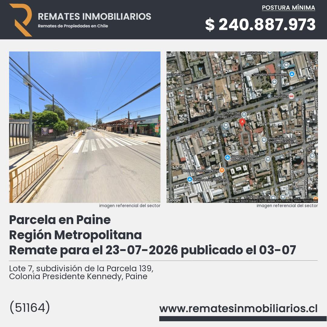 Imagen ficha Lote 7, subdivisión de la Parcela 139, Colonia Presidente Kennedy, Paine