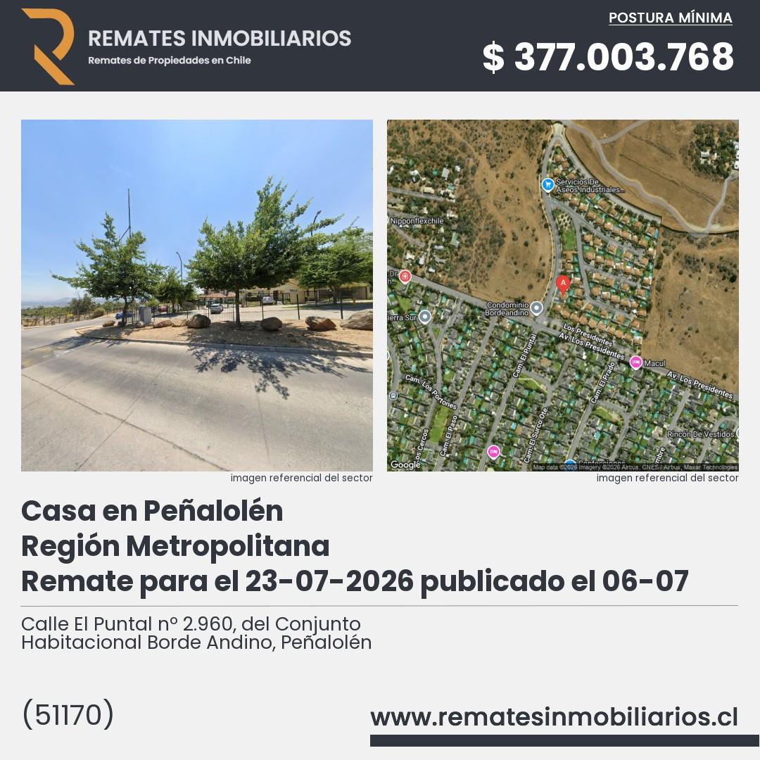 Imagen ficha Calle El Puntal nº 2.960, del Conjunto Habitacional Borde Andino, Peñalolén