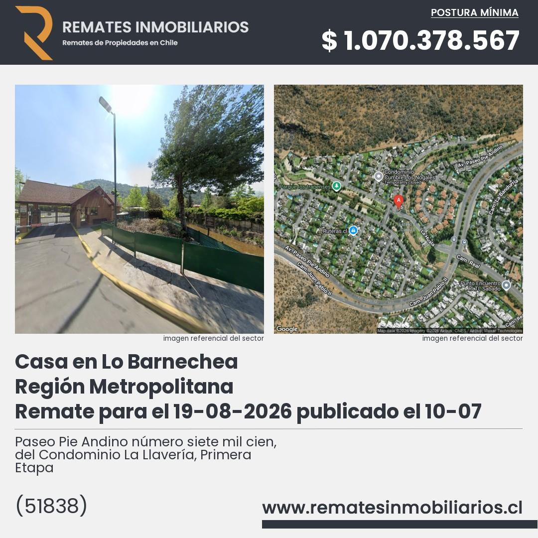Imagen ficha Paseo Pie Andino número siete mil cien, del Condominio La Llavería, Primera Etapa