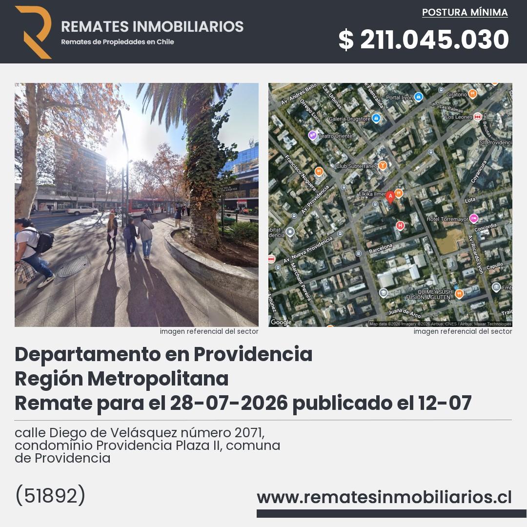 Imagen ficha calle Diego de Velásquez número 2071, condominio Providencia Plaza II, comuna de Providencia