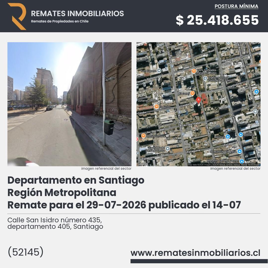 Imagen ficha Calle San Isidro número 435, departamento 405, Santiago