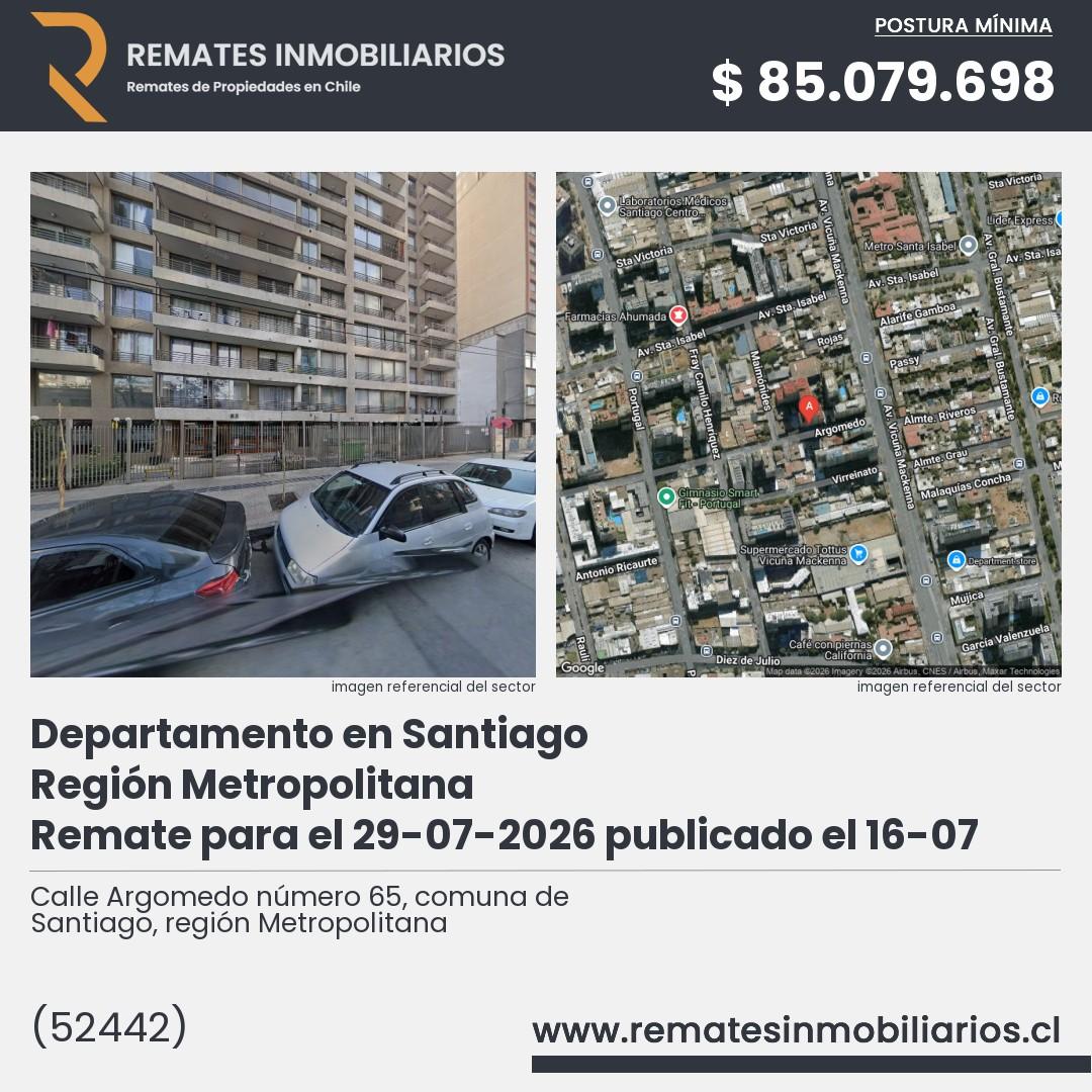 Imagen ficha Calle Argomedo número 65, comuna de Santiago, región Metropolitana
