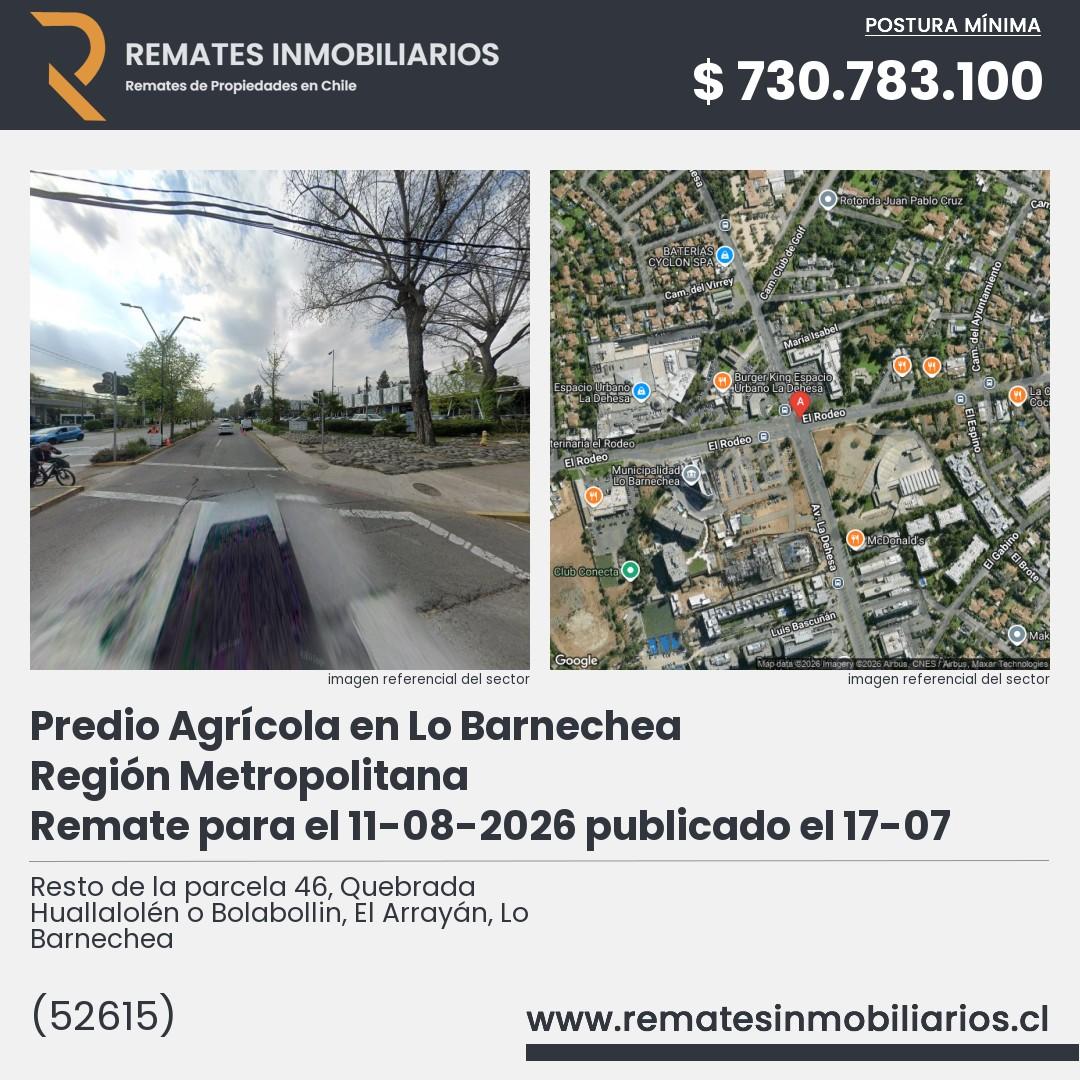 Imagen ficha Resto de la parcela 46, Quebrada Huallalolén o Bolabollin, El Arrayán, Lo Barnechea