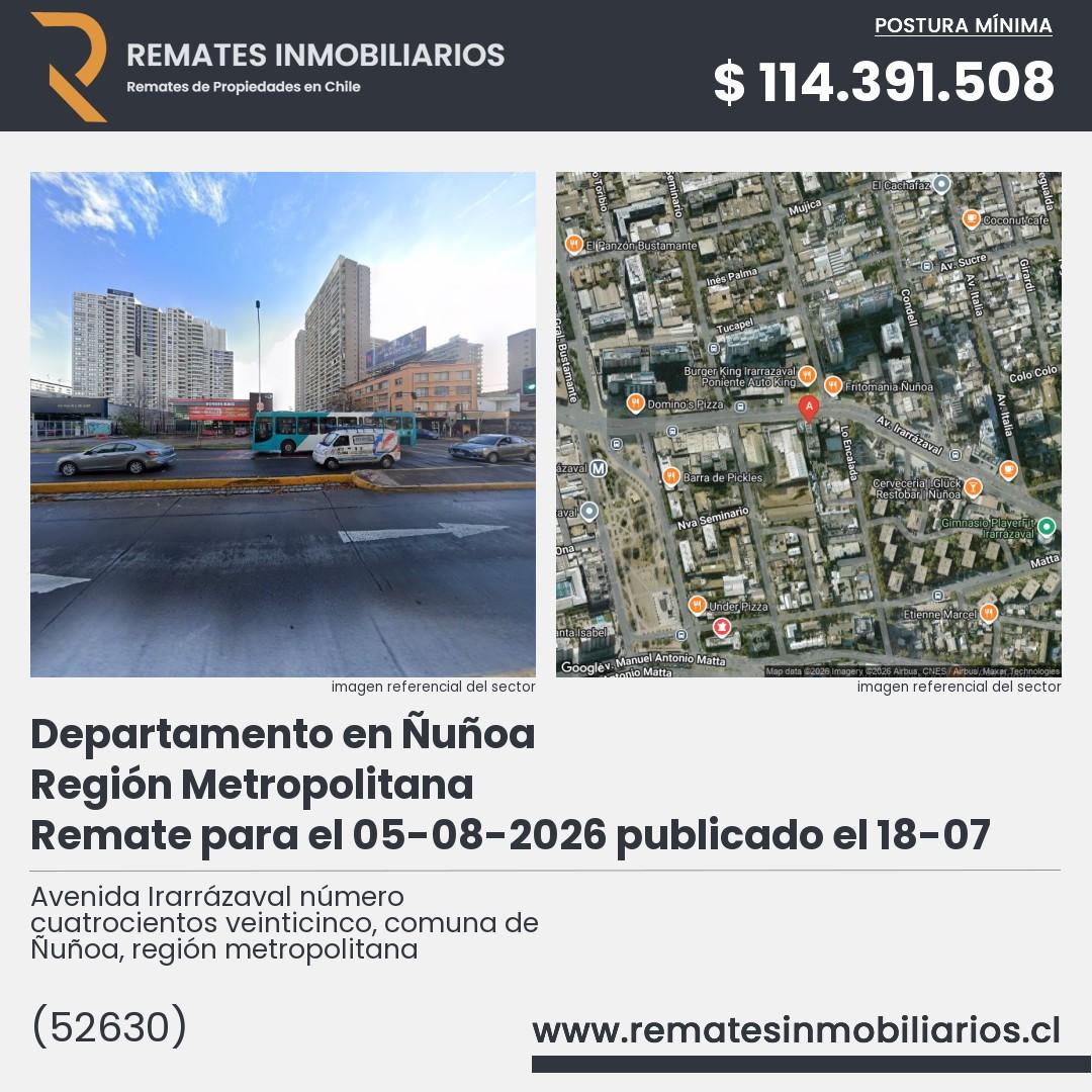 Imagen ficha Avenida Irarrázaval número cuatrocientos veinticinco, comuna de Ñuñoa, región metropolitana