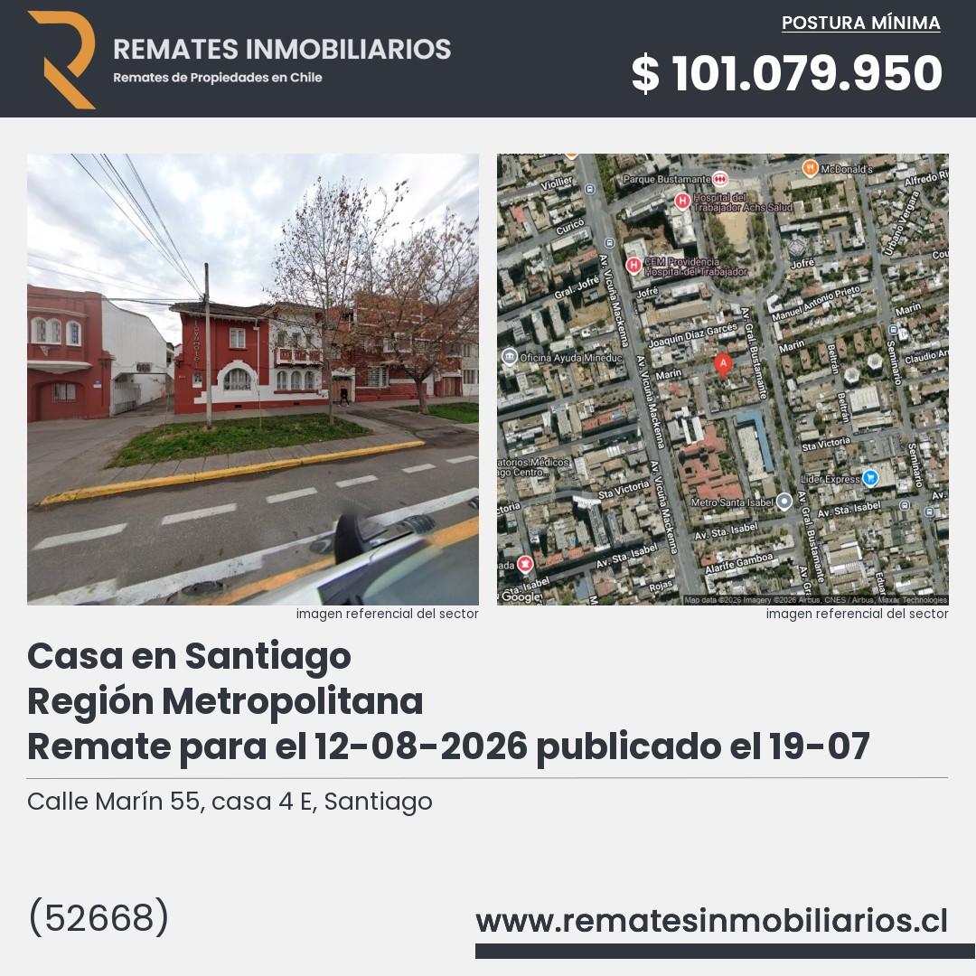 Imagen ficha Calle Marín 55, casa 4 E, Santiago