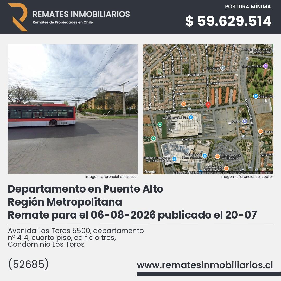 Imagen ficha Avenida Los Toros 5500, departamento nº 414, cuarto piso, edificio tres, Condominio Los Toros
