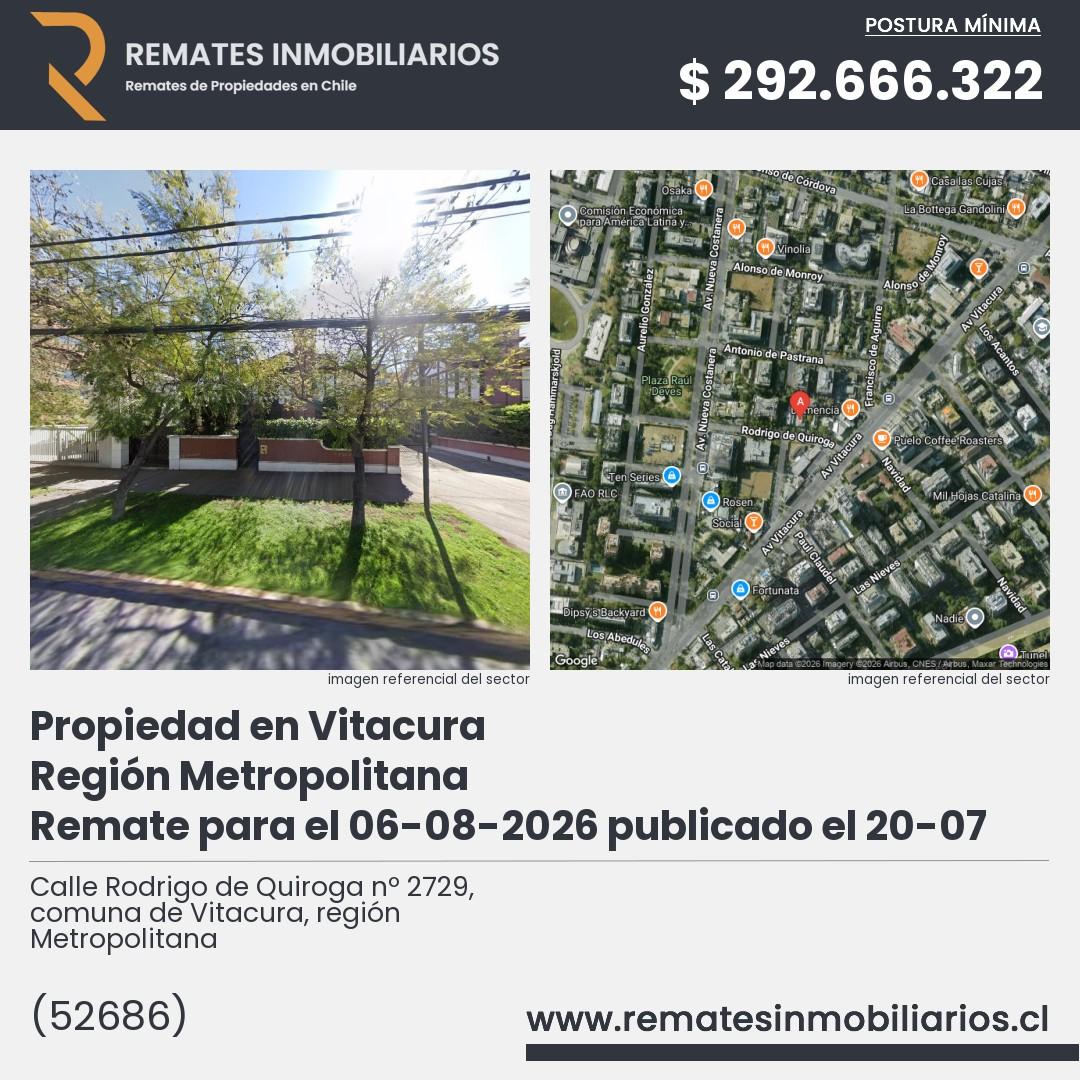 Imagen ficha Calle Rodrigo de Quiroga nº 2729, comuna de Vitacura, región Metropolitana