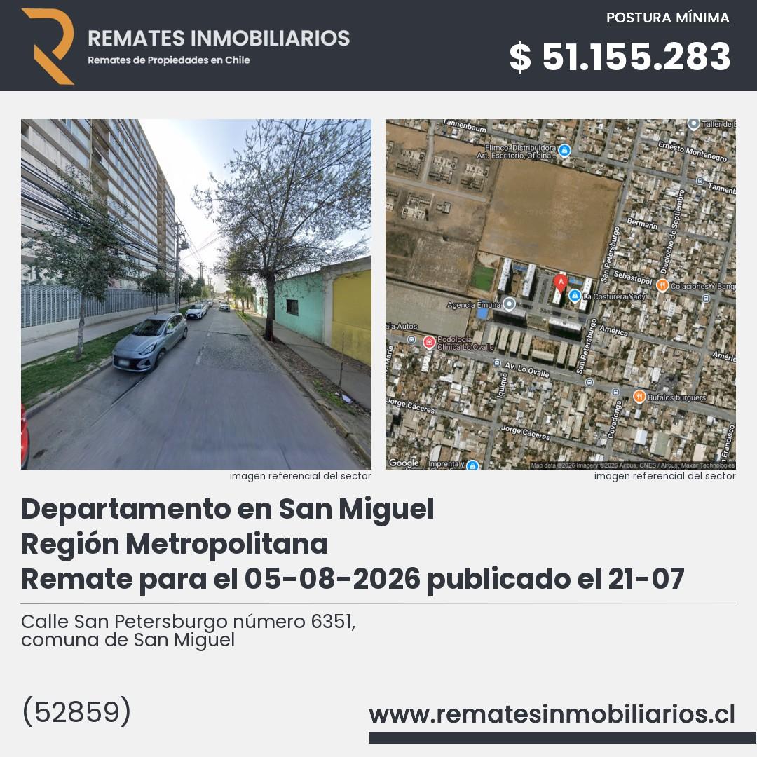 Imagen ficha Calle San Petersburgo número 6351, comuna de San Miguel