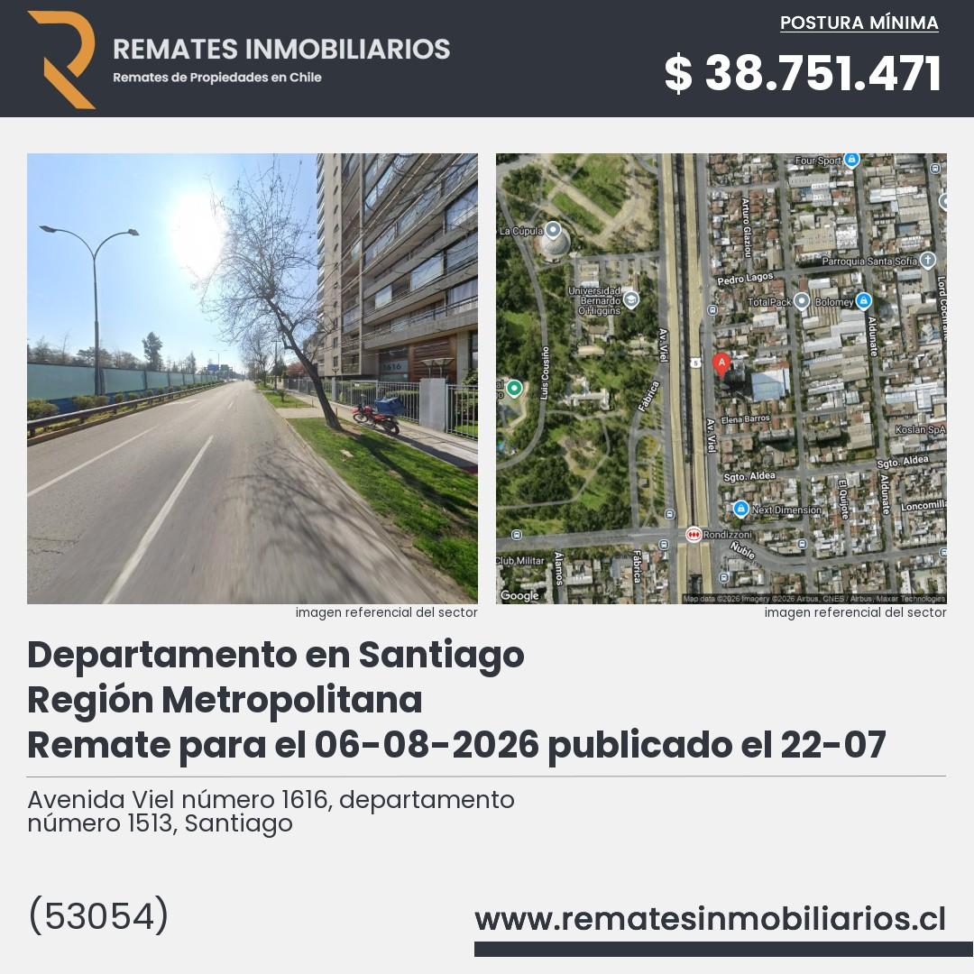 Imagen ficha Avenida Viel número 1616, departamento número 1513, Santiago