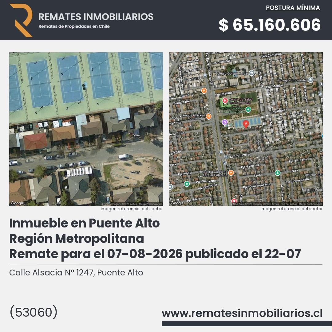 Imagen ficha Calle Alsacia N° 1247, Puente Alto