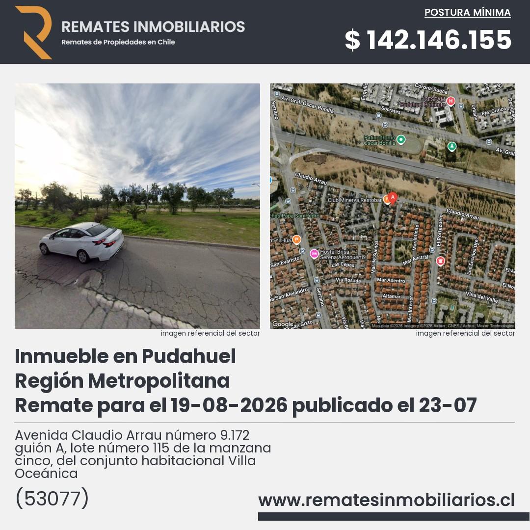 Imagen ficha Avenida Claudio Arrau número 9.172 guión A, lote número 115 de la manzana cinco, del conjunto habitacional Villa Oceánica