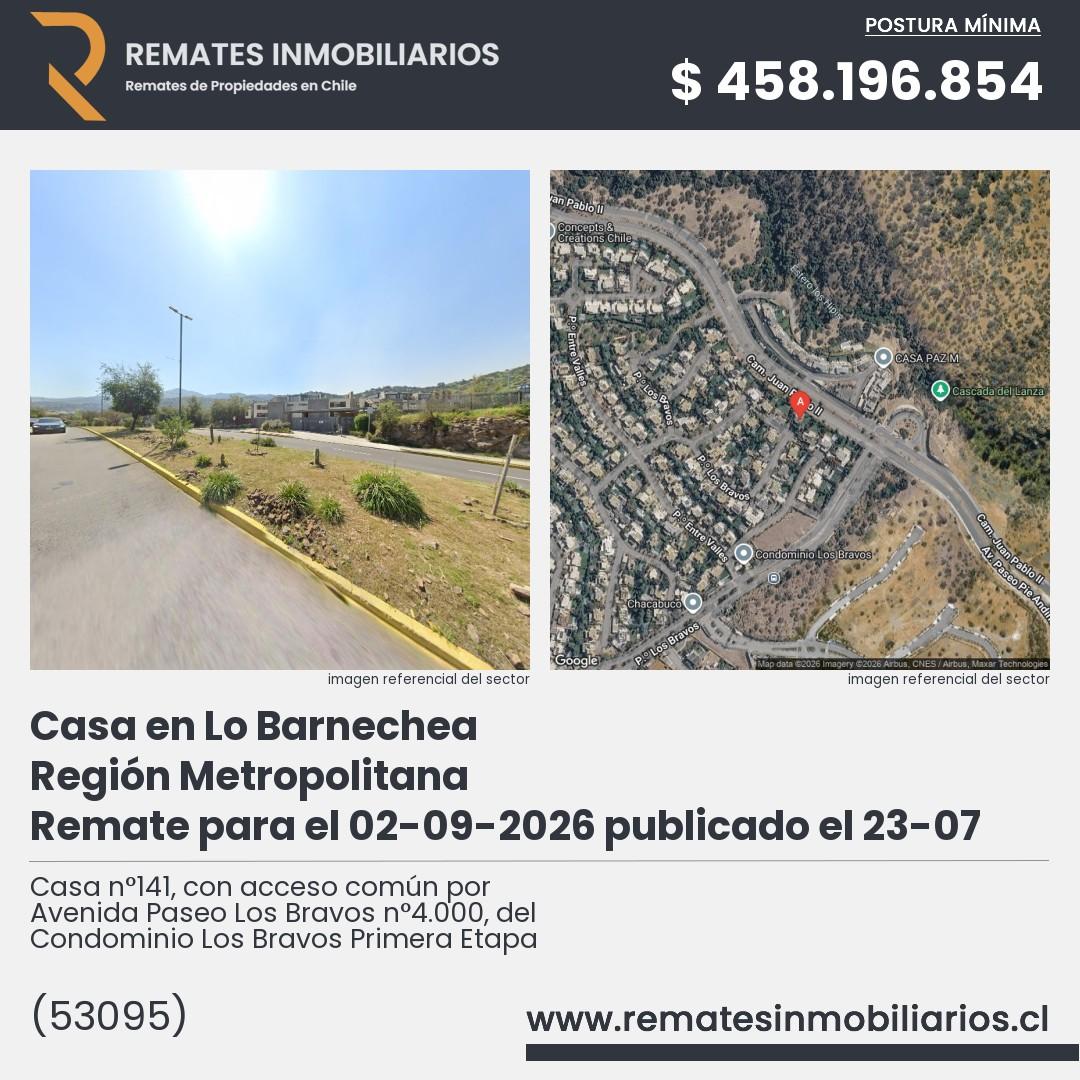 Imagen ficha Casa n°141, con acceso común por Avenida Paseo Los Bravos n°4.000, del Condominio Los Bravos Primera Etapa