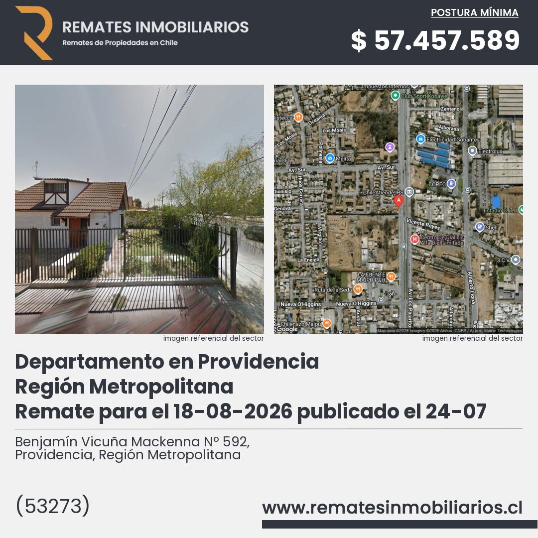 Imagen ficha Benjamín Vicuña Mackenna Nº 592, Providencia, Región Metropolitana