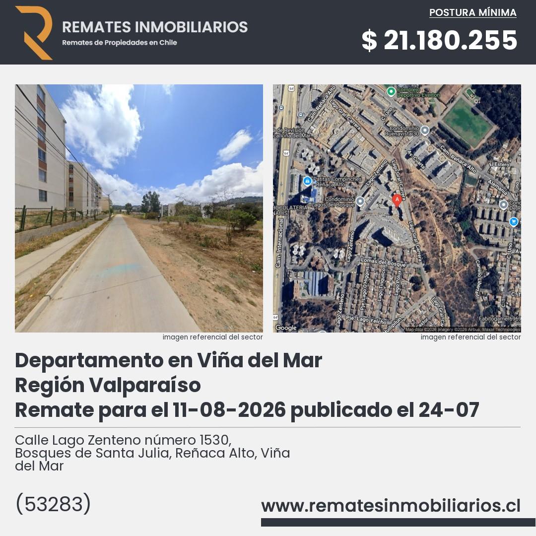 Imagen ficha Calle Lago Zenteno número 1530, Bosques de Santa Julia, Reñaca Alto, Viña del Mar