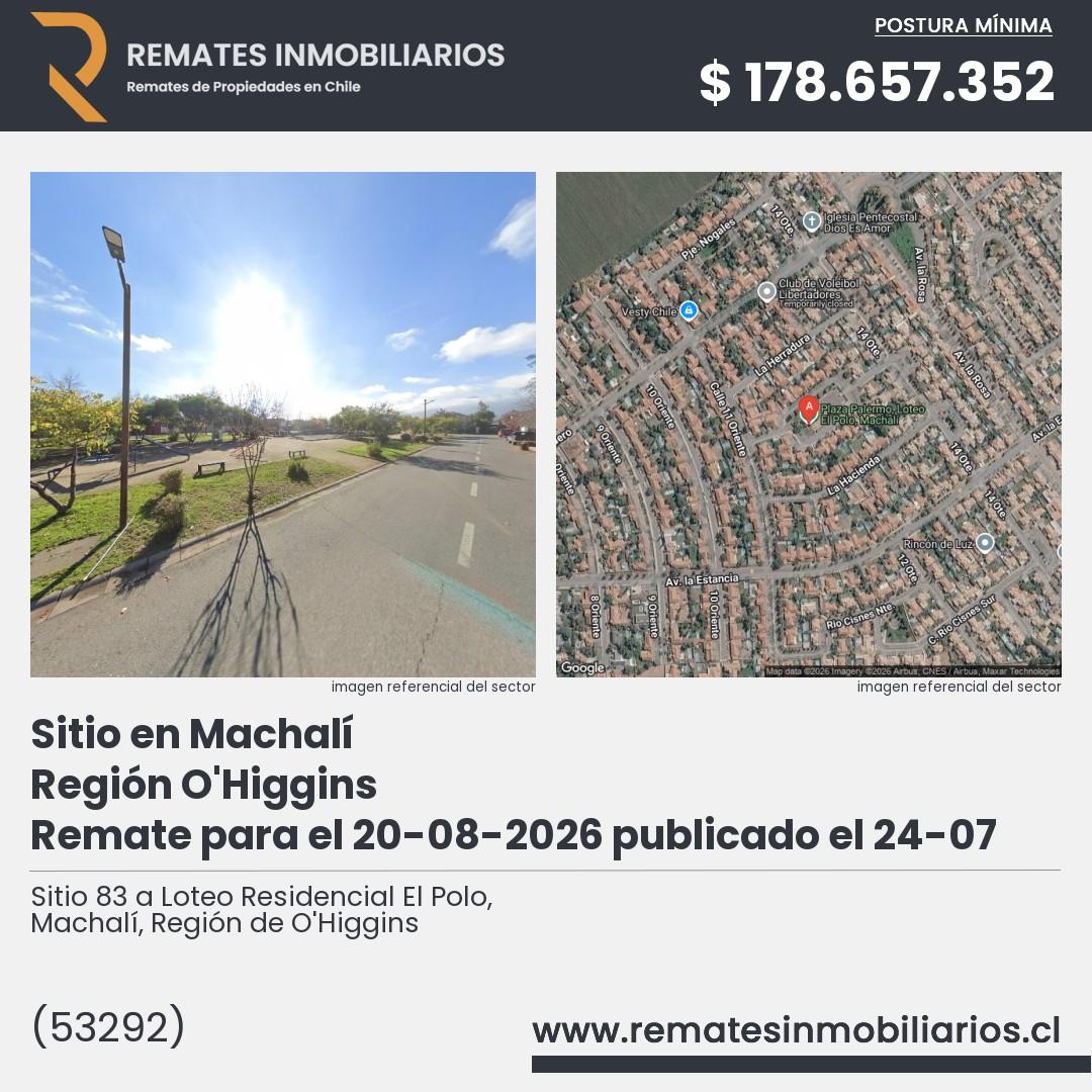 Imagen ficha Sitio 83 a Loteo Residencial El Polo, Machalí, Región de O