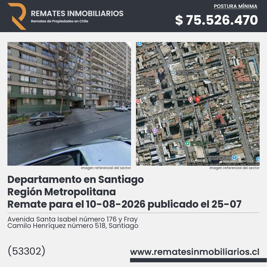 Imagen ficha Avenida Santa Isabel número 176 y Fray Camilo Henríquez número 518, Santiago