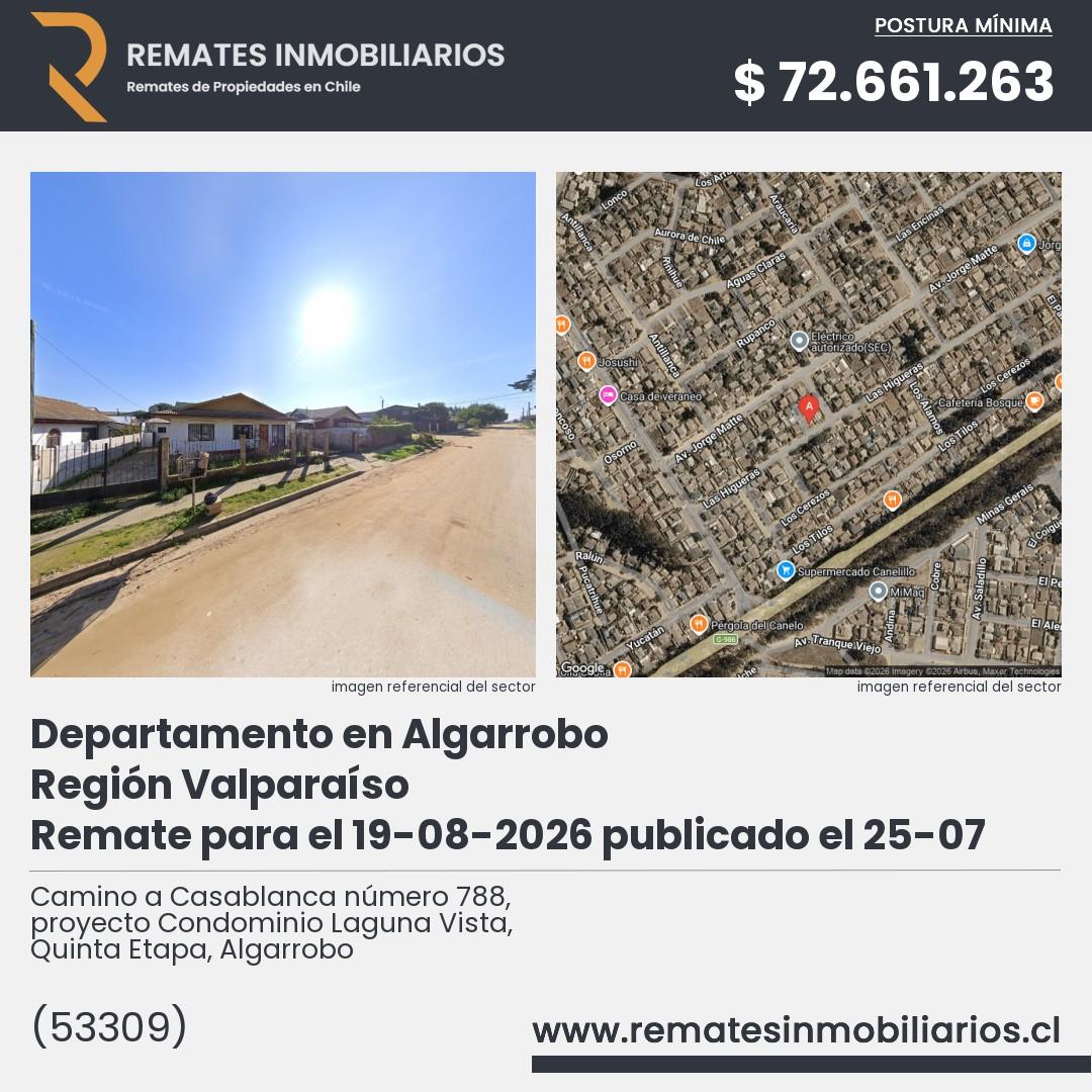 Imagen ficha Camino a Casablanca número 788, proyecto Condominio Laguna Vista, Quinta Etapa, Algarrobo