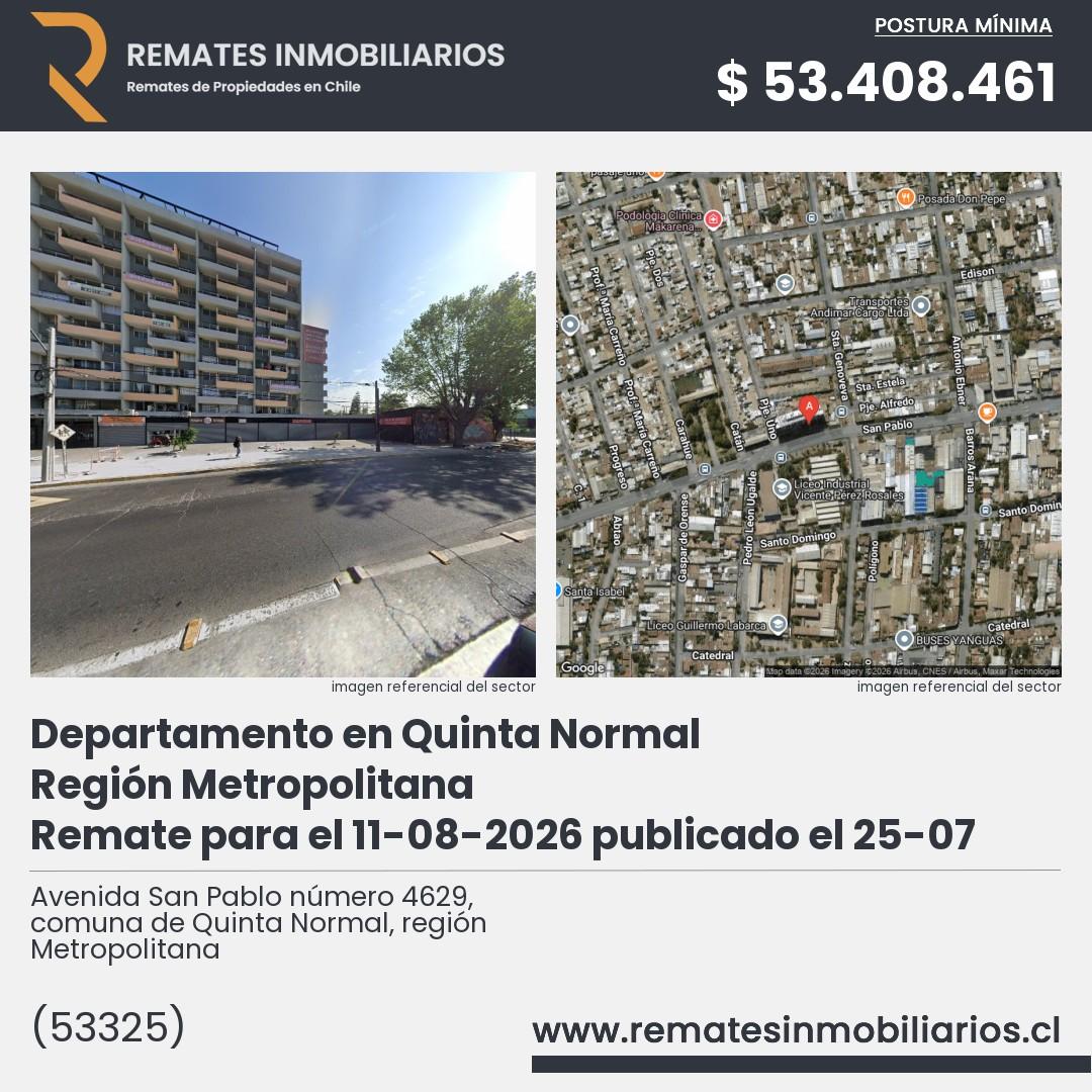 Imagen ficha Avenida San Pablo número 4629, comuna de Quinta Normal, región Metropolitana