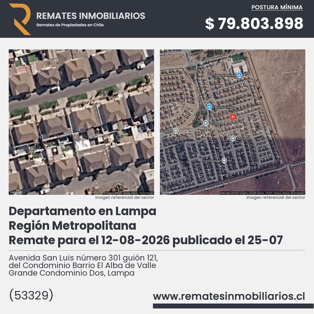 Imagen ficha Avenida San Luis número 301 guión 121, del Condominio Barrio El Alba de Valle Grande Condominio Dos, Lampa