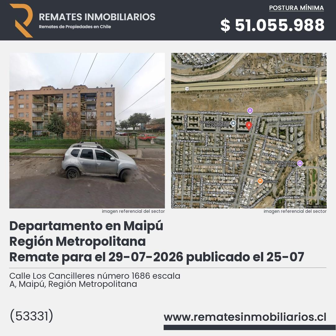 Imagen ficha Calle Los Cancilleres número 1686 escala A, Maipú, Región Metropolitana