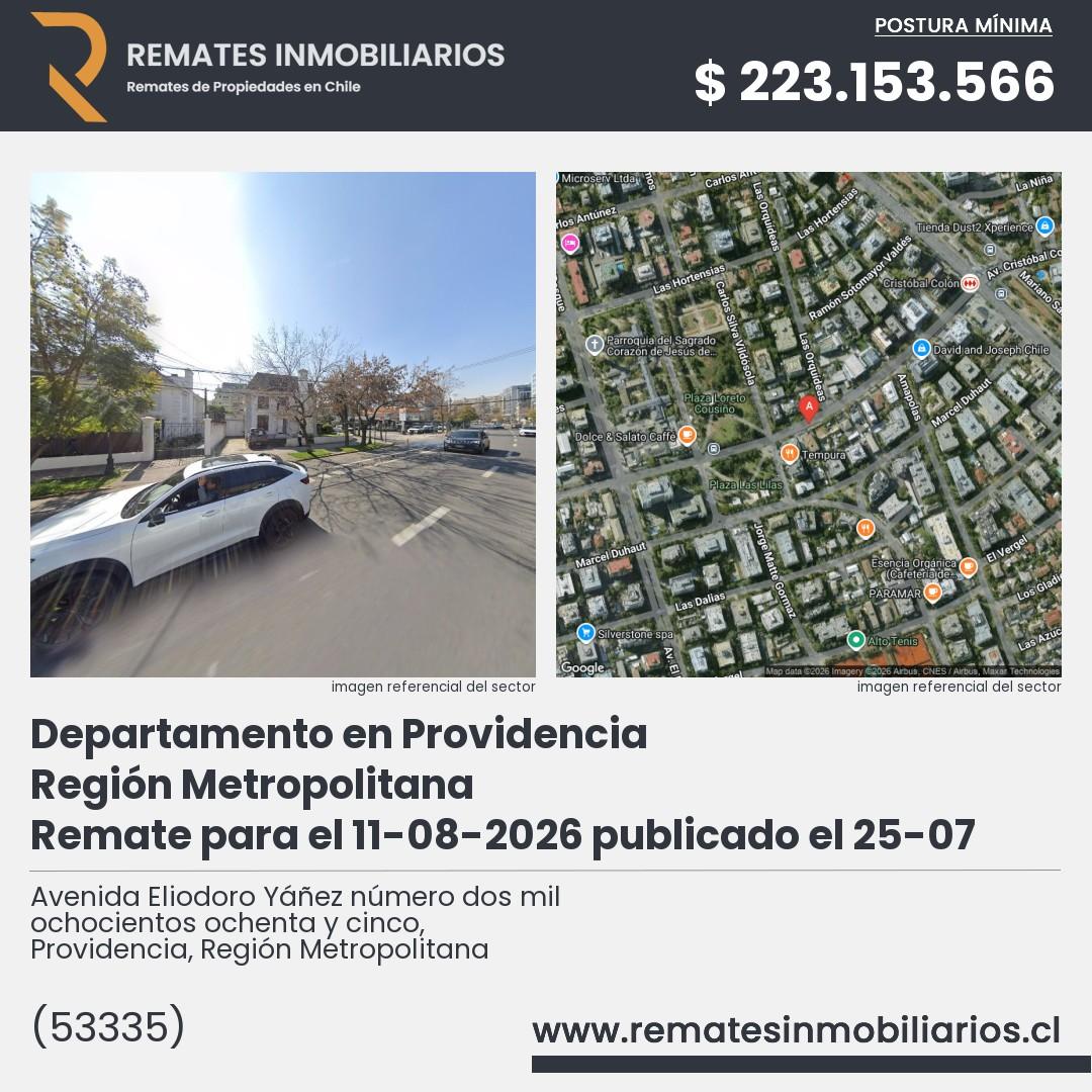 Imagen ficha Avenida Eliodoro Yáñez número dos mil ochocientos ochenta y cinco, Providencia, Región Metropolitana