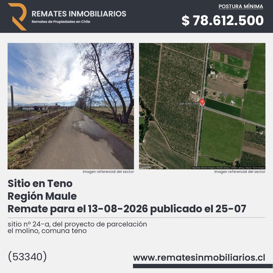 Imagen ficha sitio nº 24-a, del proyecto de parcelación el molino, comuna teno